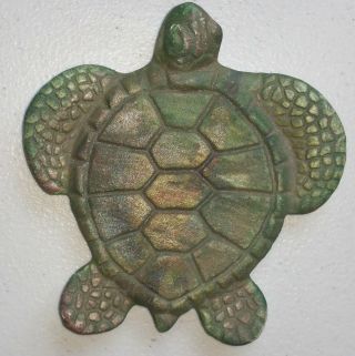 Ben Diller Hawaiian Art Sea Turtle Signed Raku Lava Maui