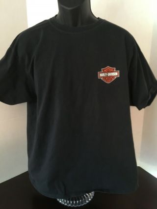 Harley Davidson Panama City Beach Florida Black Cotton Graphic T - Shirt Mens Xl