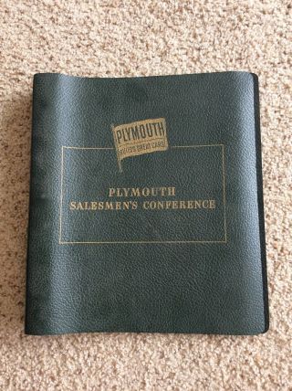 1950s Plymouth Salesmans Conference Binder.