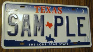 Texas Tx Sample License Plate Tag The Lone Star State