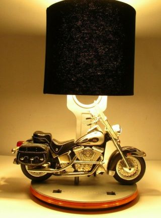 Harley Davidson Motorcycle Heritage Lamp With Night Light 2004