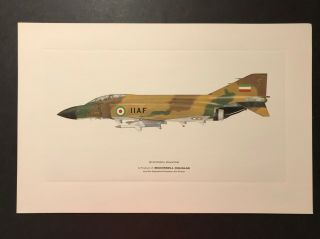 Rare Mcdonnell Douglas Produced F - 4 Phantom Iran Air Force 17x11 Lithograph