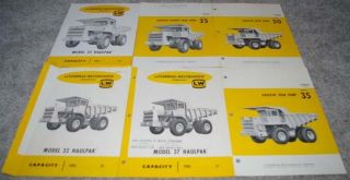6 1964 - 1965 Letourneau Westinghouse Haulpak Dump Trucks Brochures Mining