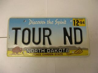 1994 94 North Dakota Nd License Plate Vanity Tour Nd Natural Sticker