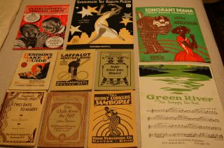 1920 - 30 Groupof Ten Black Americana Minstrel Theater Entertainment Books & Music