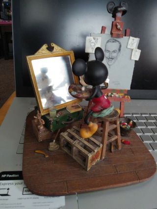 Self Portrait Walt Disney and Mickey Mouse figurine by Charles Boyer/ Rockwell 5