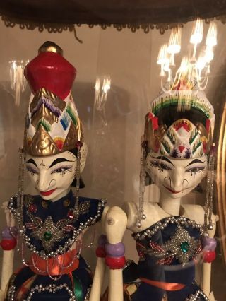 Vintage Indonesian Dolls Wood Stick Puppet Marionette Wayang Golek 4
