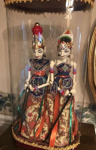 Vintage Indonesian Dolls Wood Stick Puppet Marionette Wayang Golek 5