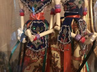 Vintage Indonesian Dolls Wood Stick Puppet Marionette Wayang Golek 7