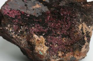 111g Red Erythrite Crystals On Matrix,  Bou Azzer,  Morocco