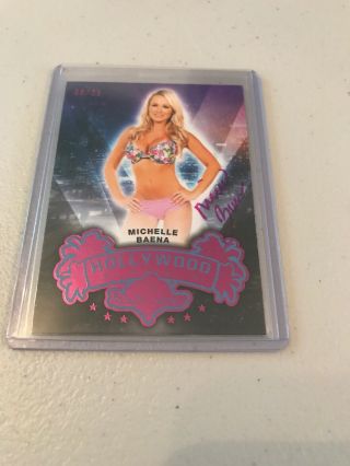 2014 Benchwarmer Hollywood Show Autograph Card Pink Michelle Baena 6/25