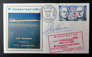 France 1976 Concorde Air France Paris - Washington Signed Bp635
