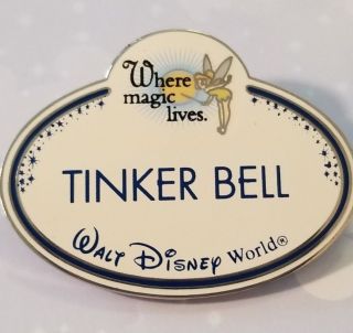 Disney Pin 24637 Wdw Cast Member Name Badge Where Magic Lives Tinker Bell