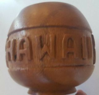 Retro Wooden Carved Hawaiian Mai Tai Cup Tiki Bar Vintage Hawaii 5.  5 " Tall