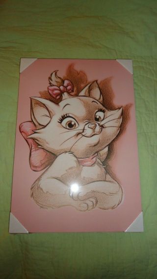 Disney Marie Aristocats Boxed Canvas Print Pink 16 " X 23 " Wall Hanging