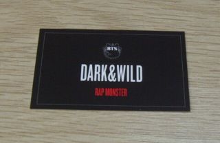 BTS Bangtan Boys 1st Album Dark & Wild Rap Monster Photo Card Official 2