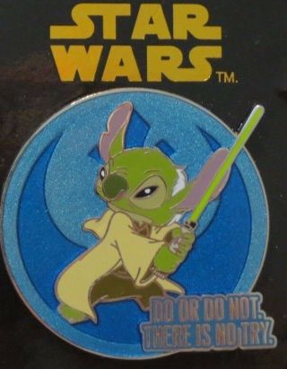 Disney Wdw Dlr Star Wars Quotes Stitch As Yoda In Robe Do Or Do Not No Try Pin