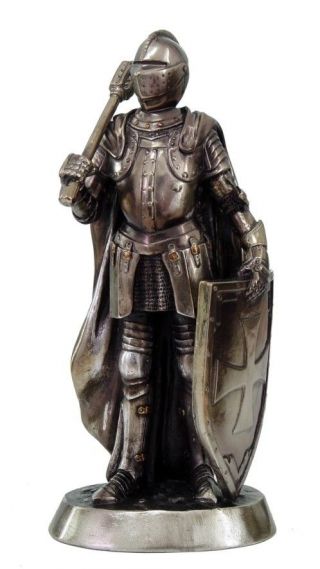 Medieval Knight Armored With Hammer Shield Figurine Statue Chivalry Figure 9039