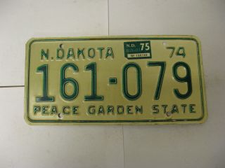 1974 74 1975 75 North Dakota Nd License Plate 161 - 079