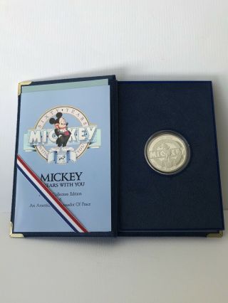 Disney 60 Years Mickey Mouse Commemorative Proof Limited Edition Silver Coin