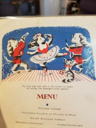 P&O SHIPS PUPS SERIES S.  S STRATHMORE 1951 DINNER MENUS X 7 2