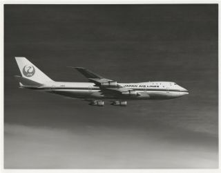 Large Vintage Photo - Jal Japan Air Lines B747 Ja8101 In - Flight