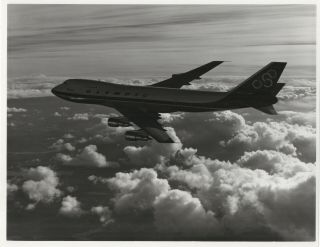 Large Vintage Photo - Olympic Airways B747 In - Flight