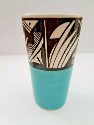 Ute Mountain Pottery Cup Signed Taik Blue Black White