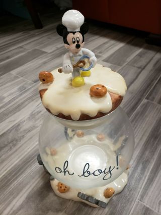 Rare Vintage Baker Mickey Mouse Walt Disney China Glass And Ceramic Cookie Jar