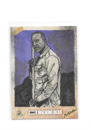 The Walking Dead Season 6 Morgan Jones Sketch By Brian Kong 1/1