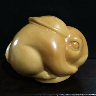 Tn1419 - 2 " Stunning Hand Carved Tagua Nut Netsuke - Lovely Rabbit