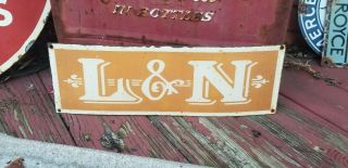 Vintage L & N Railroad Porcelain Sign Gas Station Oil Soda