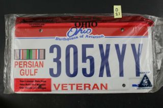 2004 Ohio Persian Gulf Veteran License Plate 305 - Xyy Pair D21