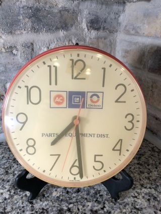 Vintage Gm Ac Delco Parts Equipment Distributor Advertising Clock Rare