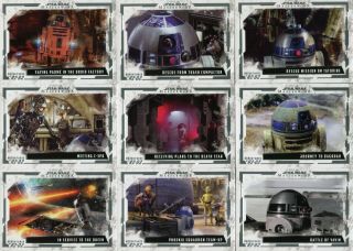 Star Wars Masterwork 2017 Complete 10 Card Chase Set Adventures Of R2 - D2