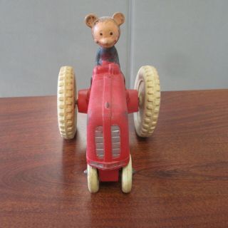 Vintage SUN RUBBER CO.  MICKEY ' S TRACTOR MICKEY MOUSE RIDING TRACTOR TOY 3