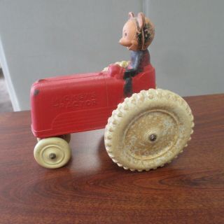 Vintage SUN RUBBER CO.  MICKEY ' S TRACTOR MICKEY MOUSE RIDING TRACTOR TOY 4