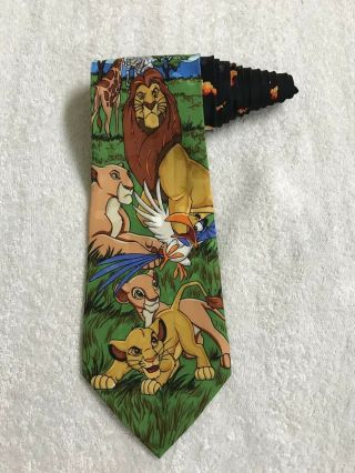 The Disney Store The Lion King Simba Nala Mufasa Cartoon Vintage Tie Necktie