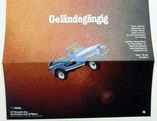 1976 Jeep Foreign Dealer German Text Window Display Poster CJ 7 Renegade 2