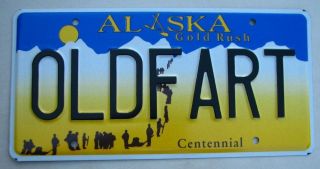 Alaska Vanity License Plate " Oldfart " Old Fart Retired Aged Senior Citizen