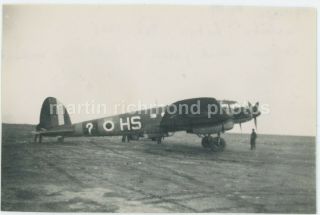 Raf Captured German Heinkel He111 Libya 1942 Small Photo,  Hc060