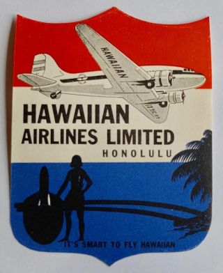 Hawaiian Airlines Airline Luggage Label