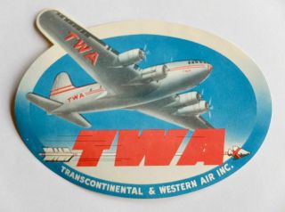 Vintage Twa Airline Luggage Label