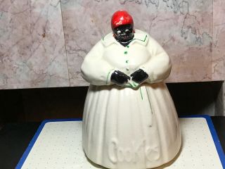 Vintage Mccoy Aunt Jemima Cookie Jar Black American Rare Green - D - 64