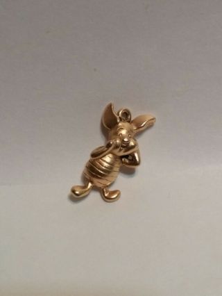 Rare Vintage Gold Piglet Charm Made By Disney From Winnie The Pooh