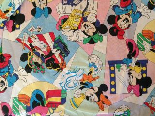 Disney MINNIE MOUSE Vintage 80 ' s Fabric Twin Flat & Fitted Sheet Set 2