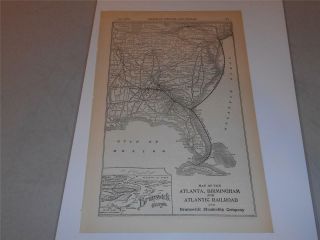 Map Of The Atlanta,  Birmingham & Atlantic Railroad Steamship Co.  1908