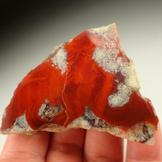 Carnelian In Fluorite From Rare Locality Blahunov,  Czech Republic