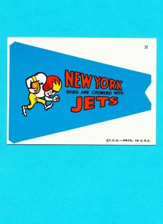 1967 Topps Comic Pennants 30 York Jets