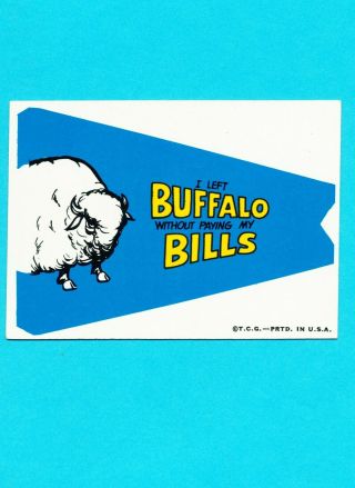 1967 Topps Comic Pennants - Buffalo Bills